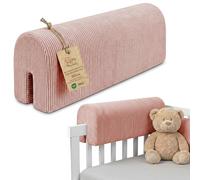 Paracolpi lettino neonato antisoffoco 80 cm - Protezione schiuma per lettino fasciatoio e culla per i bordi del letto o della culla per bambini da 1 a 3 anni Velluto a coste Oeko-Tex Rosa B