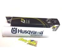 PARACOLPI MANUBRIO TRAVERSINO HANDLE BAR PAD HUSQVARNA BIANCO BLU CROSS ENDURO