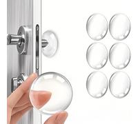 Paracolpi Porta-Efbock Fermaporta, Protezioni per Pareti in Silicone Manopola della Maniglia della Porta Autoadesiva Fermaporte in Gomma Fermaporte in Gomma 6 pezzi (1,57 Pollici, Trasparente)
