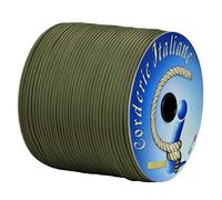 Paracord 550 Type III Stripes, beige/verde scuro 4 mm - 50 mt, anima 7 fili, 100% Made in Italy 006079248 Corderie Italiane