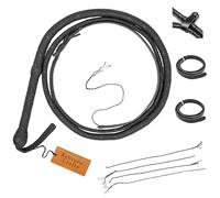 Paracord/Frusta in Nylon Frusta 16 trecce Fili Intrecciatura in Pelle Pancia e Rinforzo in Pelle all'Interno Frusta rumorosa Che schiocca Nero (4 Piedi (1,21 Metri))