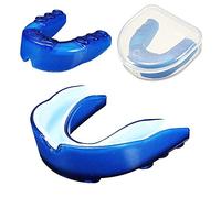 Paradenti Boxe - Rugby - Taekwondo- Karate - Judo - Uomo - Donna - Bambino da 10 Anni in su - Protezione in Silicone modellabile - Gomma per Denti - Colore Blu - Idea Regalo Natale e Compleanno