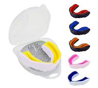 Paradenti - Paradenti professionale per sport a contatto, rugby, arti marziali, karate, rugby, MMA, boxe, hockey, calcio flessibile per giovani e adulti (bianco/giallo)