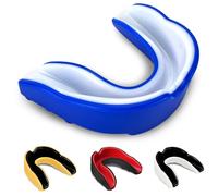 Paradenti per adulti, professionale, sportivo, per boxe, rugby, MMA e altro, comfort superiore, vestibilità personalizzata e massima protezione per prestazioni intense (blu/bianco)
