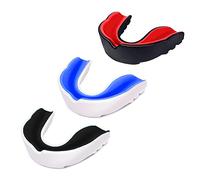 Paradenti per bambini e bambini, paradenti per bocchini da calcio, confezione da 3 denti, per MMA, boxe, rugby, kickboxing, taekwondo, softball, lacrosse a parentesi graffe, EVA doppio colore