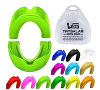 Paradenti professionale con custodia, per MMA, boxe, rugby, hockey, arti marziali, karate, basket, Muay Thai, combattimento, contatto, per giovani e adulti (verde fluorescente)