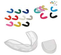 paradenti Singolo Professionale Protezione Unisex Bite modellabile atossico con Custodia Anti batterica (Trasparente, Adulto (x 2 Pezzi))