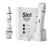 Paradise Bliss Quality Rasoio elettrico 5 in 1 per bikini, con cavo USB, eccellente eliminazione dei peli del viso, rasoio per il corpo bagnato/asciutto per naso, sopracciglia, barba, gambe e braccia