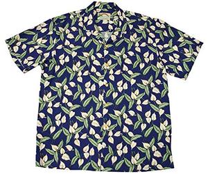 Paradise Found Camicia da Uomo Rainforest_Shirts, Foglie Verdi, Blu, M