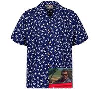 Paradise Found Camicia da Uomo Rainforest_Shirts, Libellula Blu, L