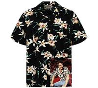 Paradise Found Camicia da Uomo Rainforest_Shirts, Orchidea Mortale Nera, L