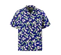 Paradise Found Camicia 'Tom Selleck Green Leaves' blu Uomo - PROMO - Taglie forti - Camicie da uomo Paradise Found XS