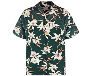 Paradise Found Tomselleck_Style Shirts Camicia, Design Rainforest-Verde, L Uomo