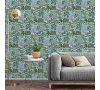 Paradise Giardino Tropicale Parati Animali Blu Verde Caratteristica Muro WOW177