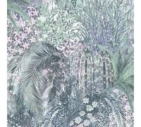 Paradise Parati Blu Viola Botanico Felci Foglia Floreale Grandeco A82501