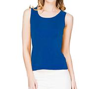 Paradise Silk Canottiera senza maniche da donna, 100% seta Ocean Blue S