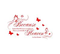 Paradiso Casa Casa Fiore Amore Farfalla Adesivi con scritte 30x54.4cm Diverse opzioni di dimensioni Rosso