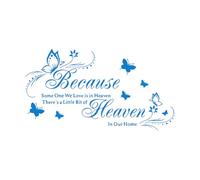 Paradiso Casa Casa Fiore Amore Farfalla Adesivi con scritte 45x81.7cm Autoadesivo Blu