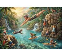 Paradiso dei Gatti della Foresta Puzzle 1000 Pezzi,Cartone Di Qualità,Sfida Impossibile,Gioco Educativo,Idea Regalo,Antistress,Decorazione Casa,Adulti E Ragazzi,dai 14 Anni 70x50cm