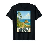 Paradiso per Le Vacanze retrò di Laguna Beach in California Maglietta