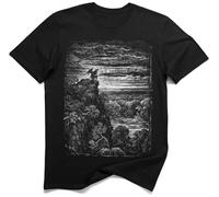 Paradiso Perduto Satana sopra Il Paradiso Arte Vintage Maglietta (2XL, Nero)