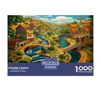 Paradiso Puzzle Giochi Edugattoivo 1000 Pezzi città fantasy Puzzle Di Autotone Decorazione Perfetta Sfide Divertenti Per Adulti E Bambini Da 12 Anni 38x26cm/1000pcs
