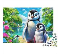 Paradiso Tropicale dei Pinguini Puzzle 1000 Pezzi per Adulti Gioco di Puzzle 1000 Pezzi Carta Relax Decorazione Regalo 38x26cm/1000pcs
