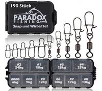 Paradox Fishing Duo-Lock - Set di girelle per pesca e pesca con moschettone (set per girelle e set a scatto)