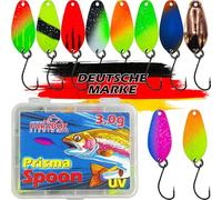 Paradox Fishing Spoon Set di 10 spoons 3,0 g con spoon box e 5 snaps I set di esche per trote e pesca alla trota - Spoons trota