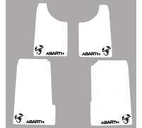 Parafanghi Abarth 500 595 695 Stile Rally 4mm Bianco PVC Con Logo Nero