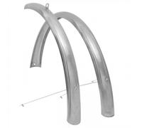 Parafanghi Bici Città Touring 28" Acciaio Inox 51mm Argento Aste Fascette