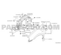 PARAFANGO ANTERIORE ANT DX DESTRO NISSAN ALMERA TINO DAL 2001> ORIG 63100-BU435