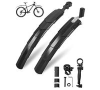 Parafango Bicicletta MTB con Campanello per Bicicletta, Universale Scalabile Regolabile Parafanghi Mountain Bike Mudguard Set Posteriore Anteriore Biciclette per MTB Bicicletta 24-29 Pollici Ruote