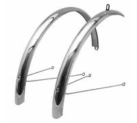 Parafango city-vtc con stecche 28" p2r inox argento 50mm (coppia) fornito con se