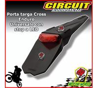 PARAFANGO LED LUCI TARGA MOTO TRIAL QUAD CROSS ENDURO MOTARD ROSSO PORTATARGA