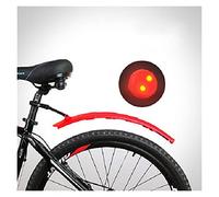 Parafango per bicicletta, Kit barriera for bicicletta, set di 2 parafanghi for mountain bike, parafanghi anteriori e posteriori pieghevoli con luce posteriore Accessori for biciclette(Rood)