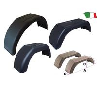 Parafango per ruota carrello rimorchio in Moplen - per ruote 8" 10'' 13" 14"