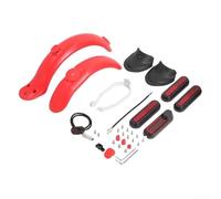 Parafango per scooter elettrico Xiaomi M365 Pro, copertura posteriore riflettente con luce di sicurezza, struttura in ABS per visibilità notturna, installazione senza attrezzi (set rosso)