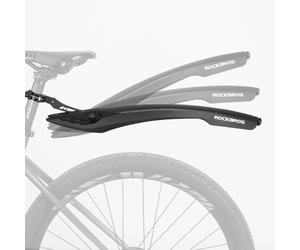 Parafango posteriore per bicicletta con luce LED rossa - Nero