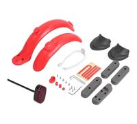 Parafango posteriore per scooter Xiaomi M365 Pro con supporto per staffa fanale posteriore e sistema di fissaggio ottimizzato basato su slot (set rosso)