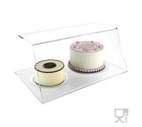 Parafiato per banco alimenti in Plexiglass, salvaguarda i prodotti esposti da contaminazioni 45x30xh20 cm spessore 5 mm In plexiglass trasparente trasparente