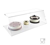 Parafiato per banco alimenti in Plexiglass, salvaguarda i prodotti esposti da contaminazioni 60x30xh20 cm spessore 5 mm In plexiglass trasparente trasparente