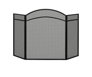 Parafuoco HOMCOM IT820-427V00BK - materiale metallo, dimensioni 96x60x1 cm, Nero