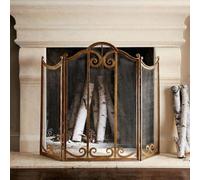Parafuoco in Ottone Vintage Antico - Parascintille Resistente al Calore | Camino Interno e Braciere Esterno, Elegante Schermo Decorativo