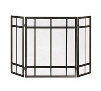 Parafuoco pieghevole a 3 pannelli, nero, anticato, vintage, per caminetto, protezione antincendio di sicurezza, altezza 80 cm, per matrimonio