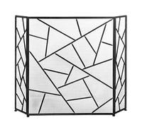 Parafuoco retrò nero, pieghevole a 3 pannelli parascintille per caminetti e stufe a legna, 135 x 85 cm, elegante barriera antincendio per decorazione e protezione domestica