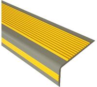 Paragradino in Gomma Giallo Grigio, Antiscivolo a Forma di L, Bordo di Protezione Angolare, Bordo della Soglia della Porta, Striscia di Transizione del Pavimento, da Legno a Piastrella, 5 cm di Larghe