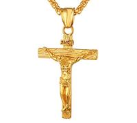 Paragrafo Moda Collana Croce Pendente Collana Gesù Oro Catene da Uomo in Acciaio Inossidabile Gioielli Cristiani Regali