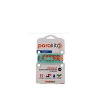 Parakito Bracciale Antizanzare Adulto Fun Stelle verde e arancione + 2 ricariche