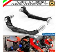 PARALEVE MOTO SCOOTER PROTEZIONE LEVE FRENO FRIZIONE CARBON LOOK INSERTI ARGENTO